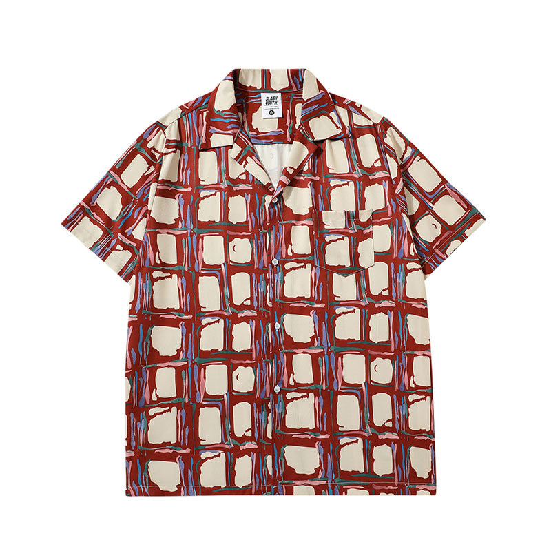Short Sleeve Shirt Retro Loose Beach Shirt