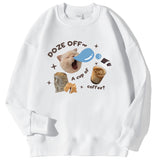 Fashion Womens Pullover Sleepy Cat American Retro Cute Print