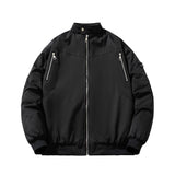 Men Vintage Jackets Autumn and Winter Padded Cotton Thickened Semi-turtleneck Jacket Cotton Jacket