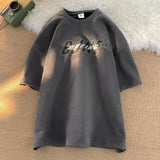 Men T Shirt Suede Summer Loose Casual