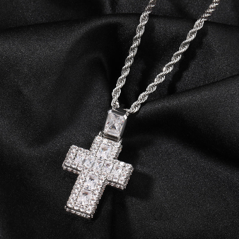 Jewelry Diamond Cross Hip Hop Necklace Crosses Spectrum