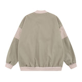 Women Jackets College Style Color Blocking Baseball Uniform