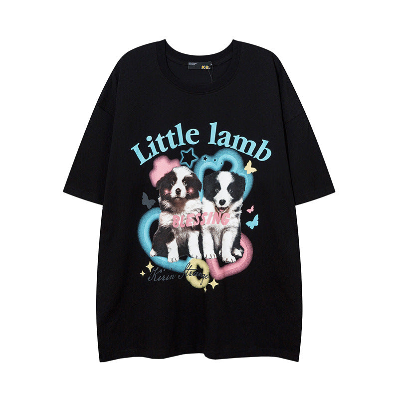 Men T-shirt Border Collie Printed T-shirt Loose Casual