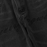 Men Jeans Embroidery Vintage Loose Pockets Worn