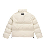Men Cotton Padded Jacket Men's Cotton Jacket Simple Letters Embroidered Stand Collar