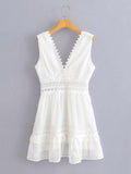 Women Dresses Lace Sleeveless Dress