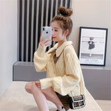 Women Knitted Cardigan Retro Small Sweater