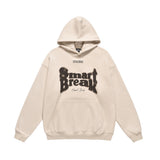 Men Fleece Lined Hoodie Winter Hooded Sweater Men Oversize Letters Printed Loose Long Sleeves
