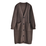 Women Knitted Cardigan Retro Loose Thick Sweater