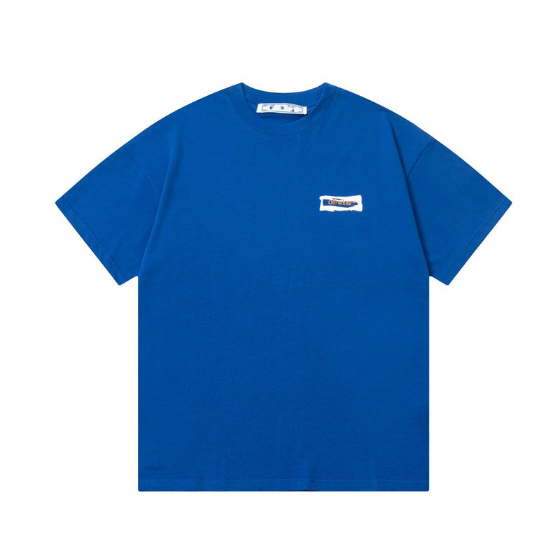 Off White T Shirts OW Graffiti Arrow Pattern Crew Neck Pullover Short Sleeves