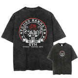 Men Black Vintage T Shirt Streetwear Harajuku Japanese Anime