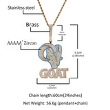 Jewelry Goat Animal Design Hip Hop Necklace Copper with Zircon Spectrum Animal