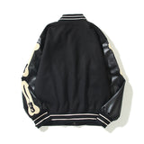 Kapital Jack Hitian Hehong Leather Sleeve Stitching Towel Embroidered Bone Baseball Uniform Jacket Coat