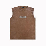 Purple Brand Distressed Tank T Shirts Distressed Sleeveless T-shirt Vest