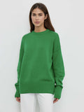 Women Work Business Casual Sweats Crew Neck Loose Sweater