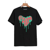 Palm Angle T Shirt Love Heart Melting Print Short Sleeve Couple Loose