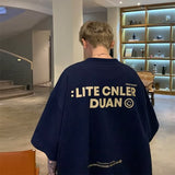 Men T Shirt Summer Retro Heavy Cotton Loose Casual