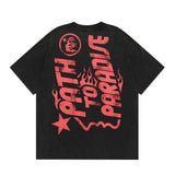 HS T Shirt Cross Portrait Printing Casual Loose