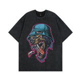 Men T-shirt Cartoon Unique Vintage Loose