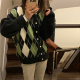 Women Knitted Cardigan Loose College Style
