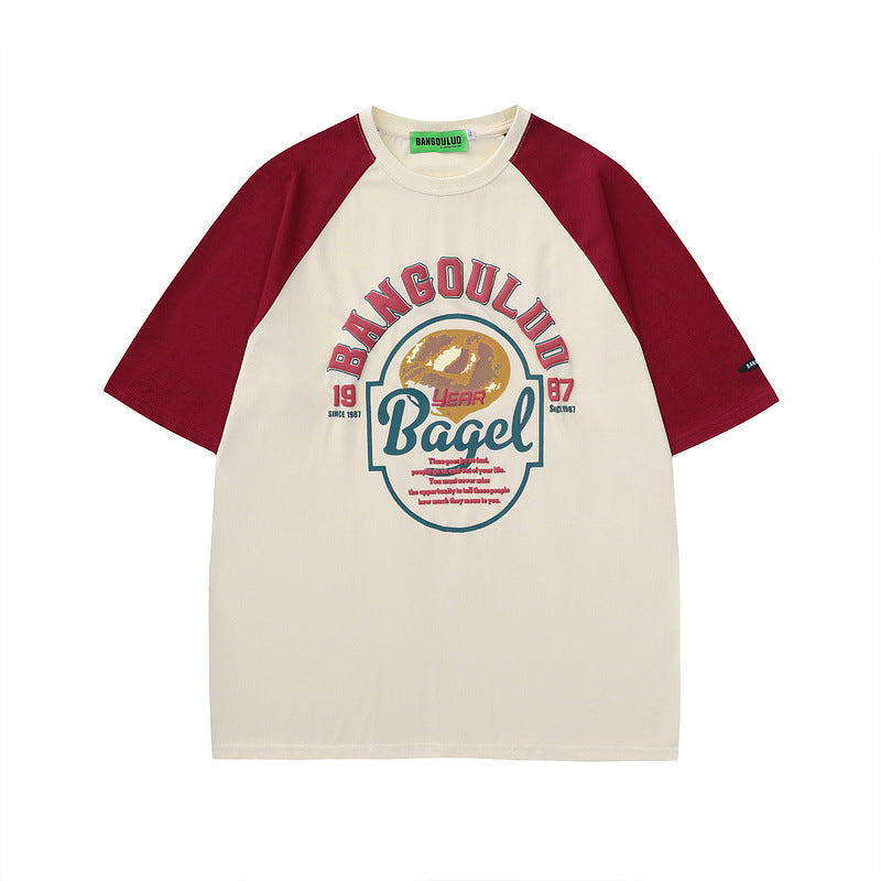 Men T-Shirt Retro Fun College Style All-Matching