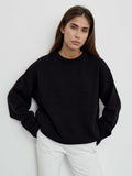 Women Work Business Casual Sweats Crew Neck Loose Sweater