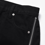 Men Jeans Zipper Stitching Loose