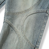 Men Jeans Personality Design Patchwork Retro