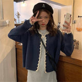 Women Knitted Cardigan Vintage Loose Sweater