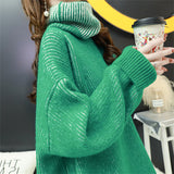 Women Pullover Sweater Vintage Loose Thick Knitwear