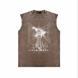 Purple Brand Distressed Tank T Shirts Distressed Sleeveless T-shirt Vest