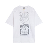 C.e t shirts abstract painting printingloose round neck pullover short sleeves