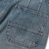 Men Jeans Stitching Edging Bell-Bottom Pants Loose Casual