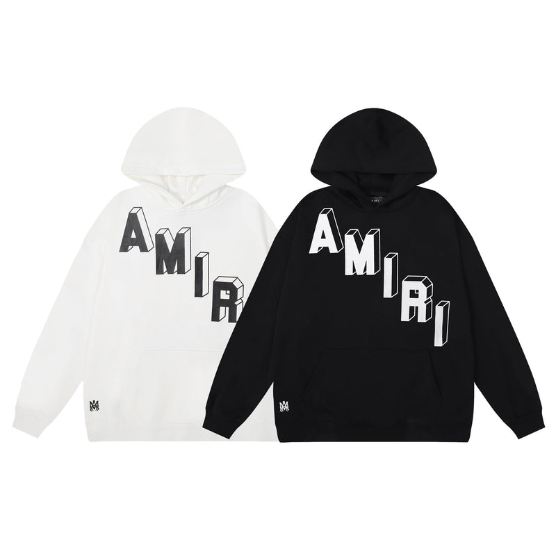 Amiri Hoodie Letter Print Hooded Sweater Loose