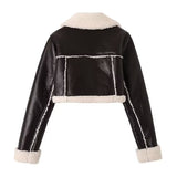 Women Cotton Coat Jacket Fashion Fleece Leather