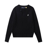 Ralph Lauren Knitted sweaters Vintage V-neck twisted embroidered wool bottomed knitted sweater