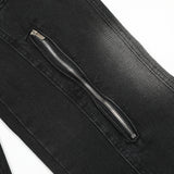Men Jeans Inkjet Zipper Decorations Loose