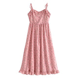 Women Dresses Summer French Floral Strap Dress