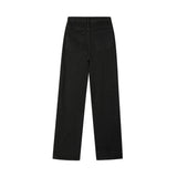 Men Jeans Pleated Stitching Fastener Decoration Loose