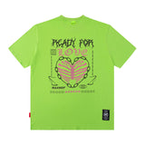 Men T-Shirt Rose Floral Print Oversize All-Match Loose
