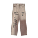 Men Jeans Loose Tie-Dye Gradient Wide Leg