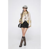 Unisex Pu Jacket Stitching PU Leather Motorcycle Jacket