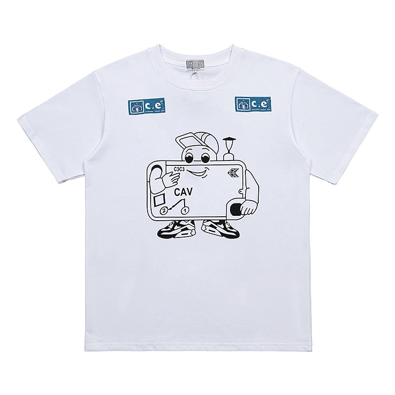 C.e t shirts smartphone pattern round neck pullover short sleeve men and women