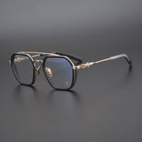CHH Chrome Hearts Glasses Pure Titanium Vintage Square Double Beam Myopia Glasses Frame