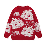 Women Sweater Fun Jacquard Knitted Wool