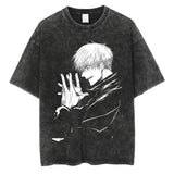 Men Vintage T-shirt Harajuku Anime Graphic Print T-Shirt
