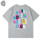 Anti Social Club T Shirt Men's Summer round Neck Cotton Loose