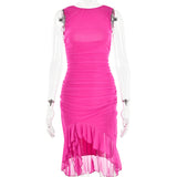 Women Dress Summer Sexy Pleated Dress