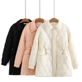 Women Cotton Coat plus Size Diamond Plaid