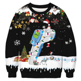 Ugly Christmas Sweater 3D Digital Printing Sweater Casual Loose Pullover for Men and Women Same Style Undershirt